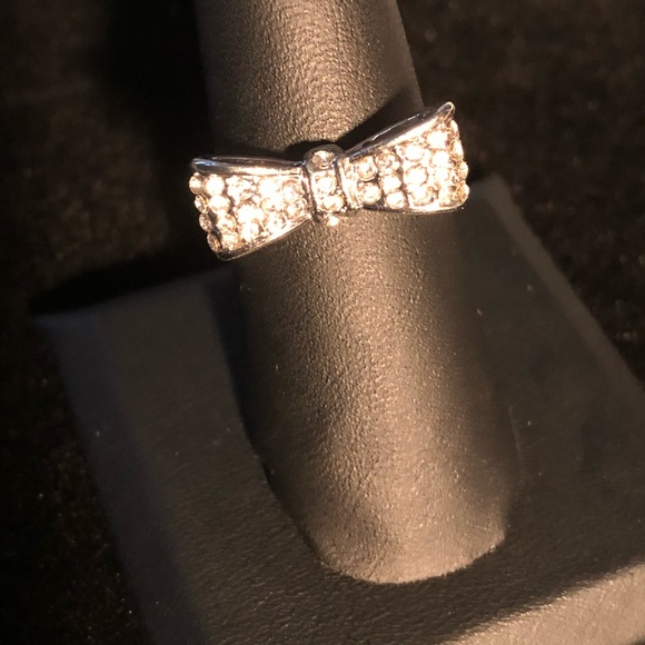 Jewelry - NIP 925 Silver Bowtie Ring with crystals, Size 8